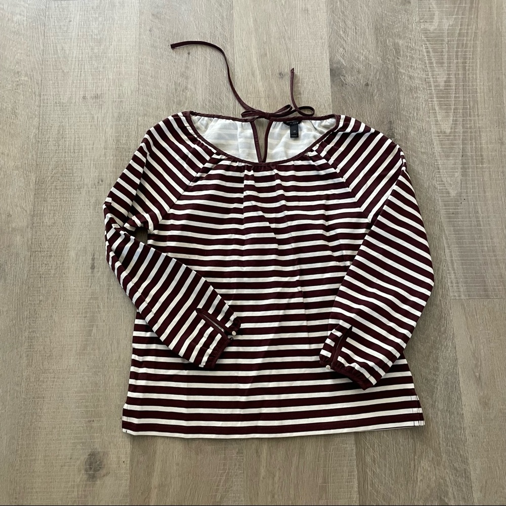 J.Crew Stripe Burgundy Top - Size XS